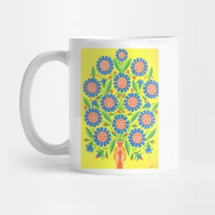 Maria Primachenko - blue eyed flowers 1983 Mug